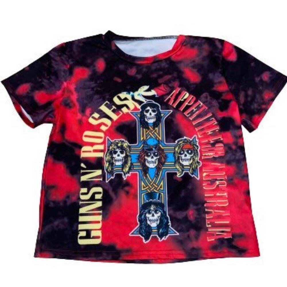 Guns N Roses Adult MD Appetite For Destruction Tour Tie-dye Graphic T-shirt